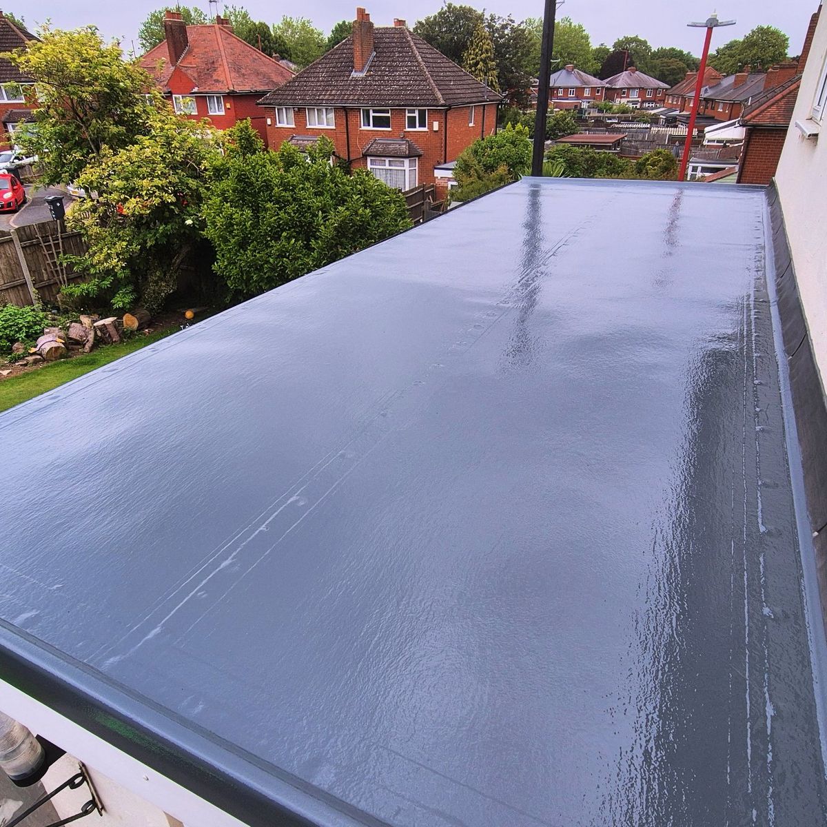 GRP Dryseal flat roof on large rear extension, Birmingham