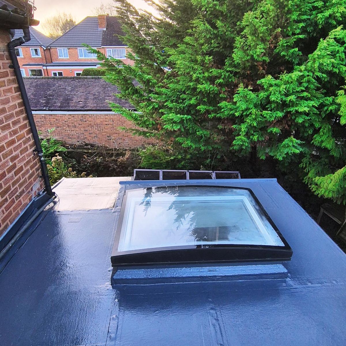 GRP flat roof with square lantern rooflight, Birmingham